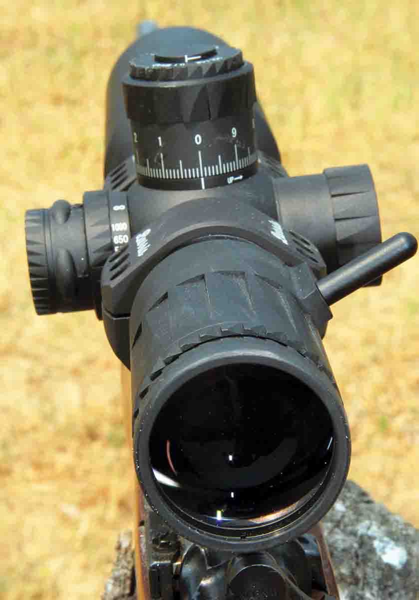 The EOTECH Vudu 5-25x 50mm is setup so the shooter can manipulate all of its settings and functions without breaking the cheek weld during a shot.